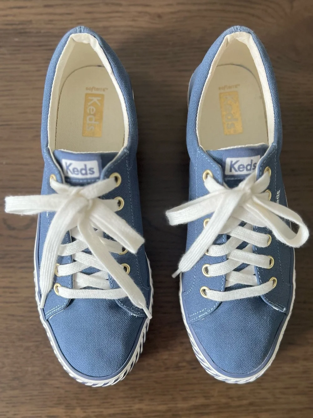 Keds Jump Kick Majestic Stripey Sneakers Blue Canvas Women’s 8